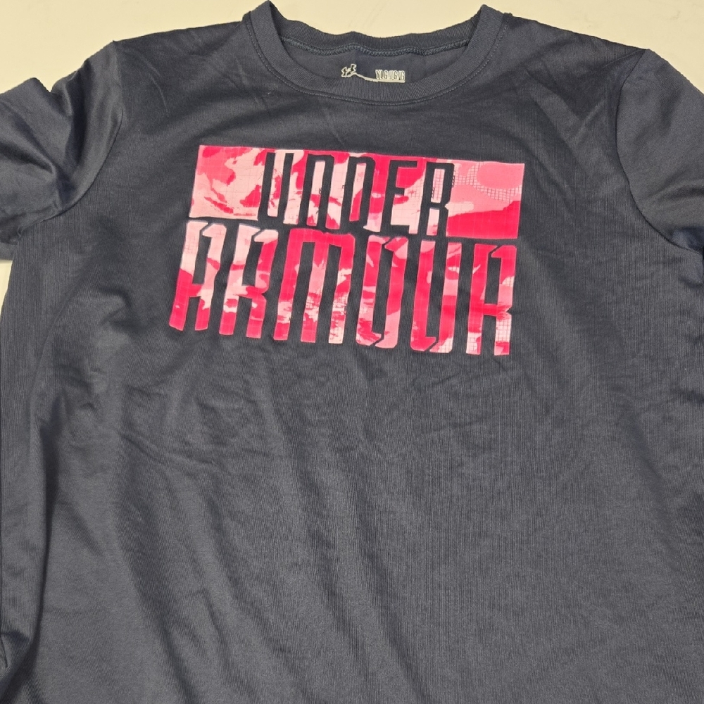 Under Armour Kids Short Sleeve Tee - Gray and Pink